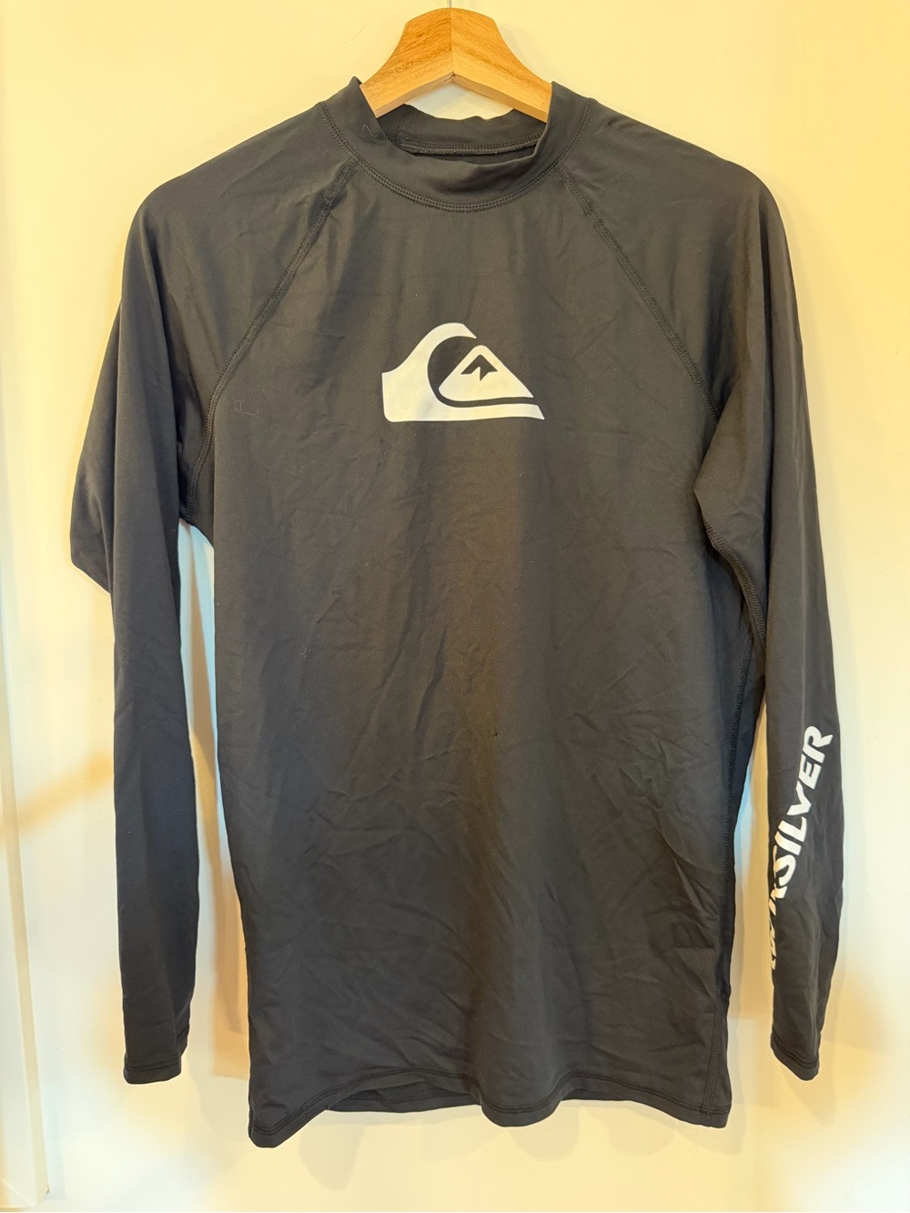 Quiksilver Black Long Sleeve Logo Rash Guard